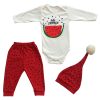 3 Piece Yalda Baby Clothes Set Model Happy Red