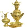 Persian Brass Samovar Decorative Charcoal Tea Maker Floral Motifs 4-Liter