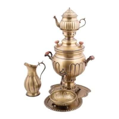 Persian Brass Samovar Decorative Coal Tea Maker 4-Liter