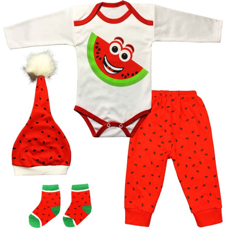 4 Piece Yalda Baby Clothes Set Model Happy Watermelon ShopiPersia