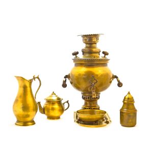 6 Liter Iranian Brass Charcoal Samovar Model Kamkar