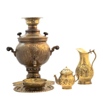 Persian Brass Samovar Decorative Coal Tea Maker 6-Liter