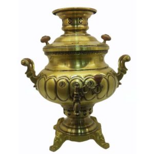 6 Liter Persian Brass Coal Samovar Model Antique