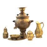 Persian Brass Samovar Decorative Coal Tea Maker Floral Motifs 6-Liter