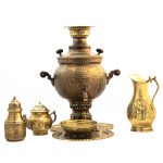 Persian Brass Samovar Decorative Coal Tea Maker Floral Motifs 6-Liter