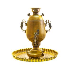 8 Liter Iranian Brass Charcoal Samovar Model Spring