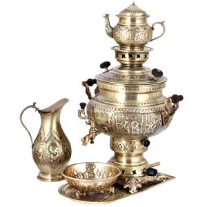 8 Liter Persian Brass Gas Samovar Model Achaemenes