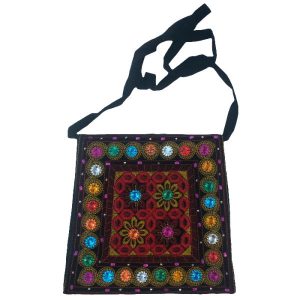 Balochi Embroidery Suzani Handbag Black Color