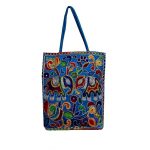 Ethnic Tote Bag with Baluchi Embroidered Model Blue