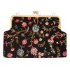 Embroidered Clutch Handbag with Intricate Floral Design - Magnolia