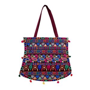 Ethnic Tote Bag with Baluchi Embroidered Model Saba