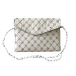 Embroidered Clutch Handbag with Geometric Design - Hamid