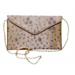 Embroidered Clutch Handbag with Floral Pattern - Hamta