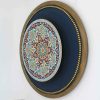 Decorative Pottery Plate Hand-Painted with Persian Minakari Enamel Sormeh