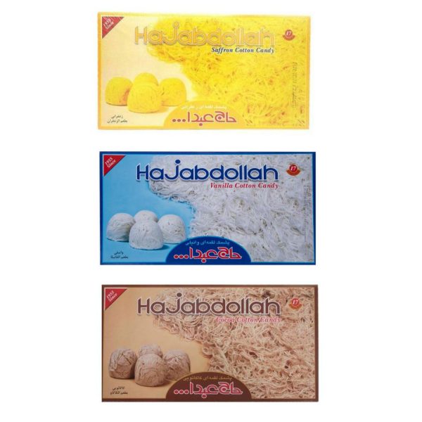 Pashmak - Persian Cotton Candy Floss with Saffron, Vanilla & Cocoa Flavors - Haj Abdollah (3x)