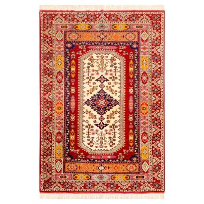Persian Wool Carpet Hand-Knotted with Medallion design 2.5 Meter Red