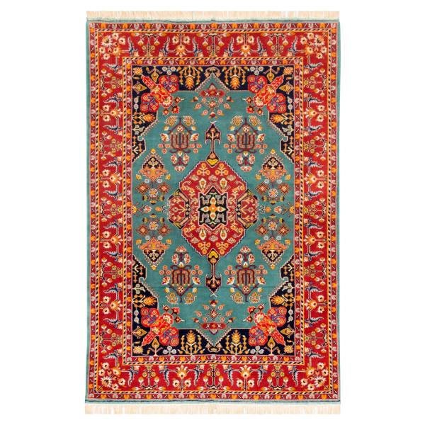 Persian Wool Carpet Hand-Knotted Blue
