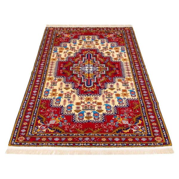 Persian Wool Carpet Hand-Knotted with Medallion design Model Gold