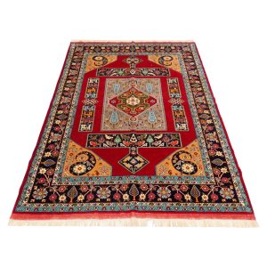 Hand-Knotted Persian Bojnourd Carpet Laki Red (1)