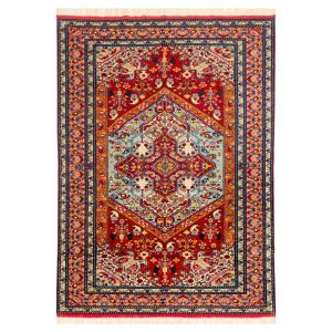 Hand Knotted Persian Bojnourd Carpet Laki Red Color