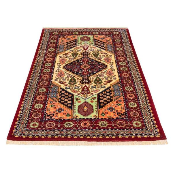 Persian Wool Carpet Hand-Knotted with Medallion design Golden