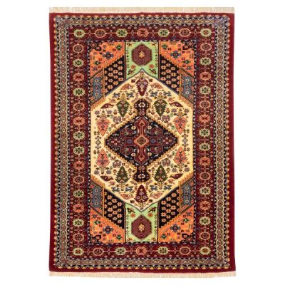 Persian Wool Carpet Hand-Knotted with Medallion design Golden