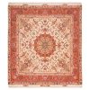 Persian Carpet Hand-Knotted Medallion Tabriz Silk & Wool Blend Wool Carpet Dina
