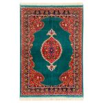 Persian Carpet Intricately Hand-Knotted Medallion Silk & Wool Blend Imani
