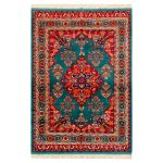 Persian Carpet Intricately Hand-Knotted Medallion Silk & Wool Blend Tabin