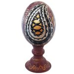 Persian Decorative Hand Painted Ostrich Egg Shell – Purple