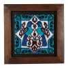 Decorative Persian Framed Ceramic Tile - Blue Birds