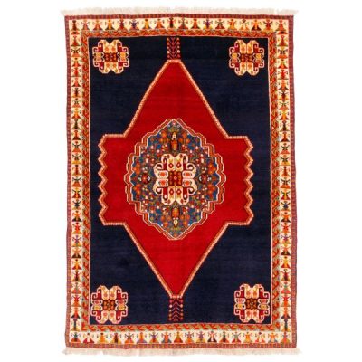 Shiraz Medallion Hand-Knotted Persian Carpet Rokh