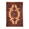 Persian Carpet Intricately Hand-Knotted Medallion Wool Cream Lajack
