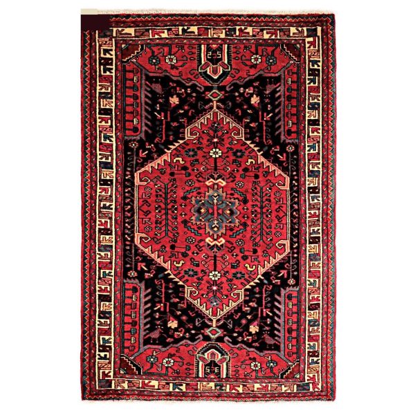 Persian Carpet Intricately Hand-Knotted Medallion Wool Nour