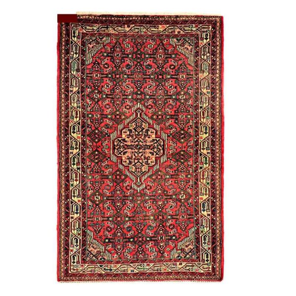 Persian Carpet Intricately Hand-Knotted Medallion Wool Red Toranj