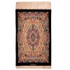 Qom Medallion Hand-Knotted Persian Silk Carpet Lachak