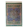 Qom Hand-Knotted Persian Silk Carpet Crowded Design