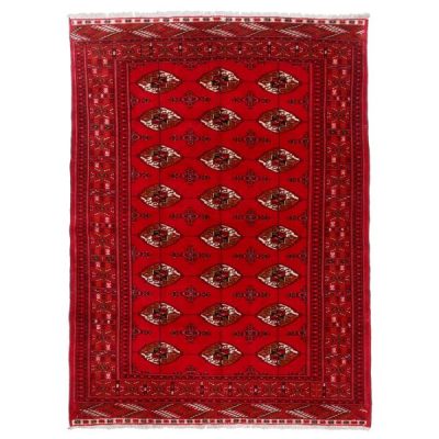Persian Carpet Intricately Hand-Knotted Tribal Vermilion Color Wool
