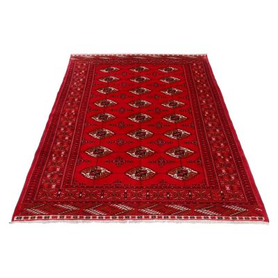 Persian Carpet Intricately Hand-Knotted Tribal Vermilion Color Wool