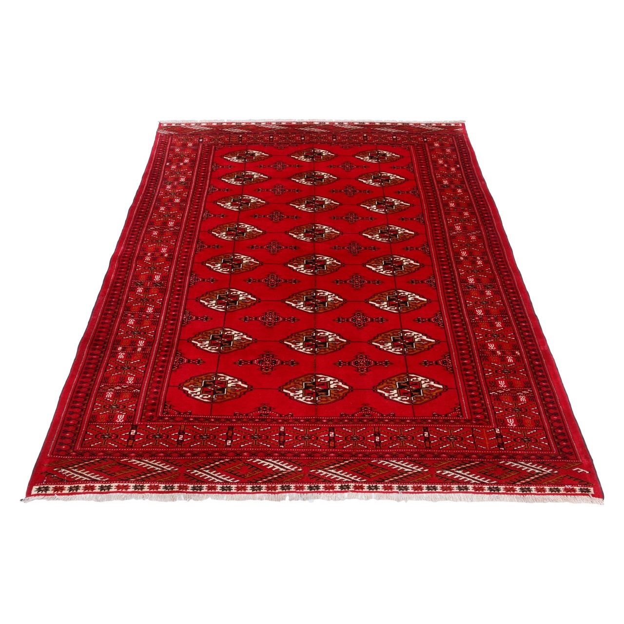 Persian Carpet Intricately Hand-Knotted Tribal Vermilion Color Wool