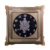 Handcrafted Persian Wooden Wall Clock - Khatam Marquetry Art, Black