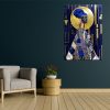Persian Wooden Poster Print - Blue Woman Wall Art