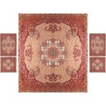 Persian Bedspread Set – Oriental Style Double Size with Termeh Fabric – Pink Laya