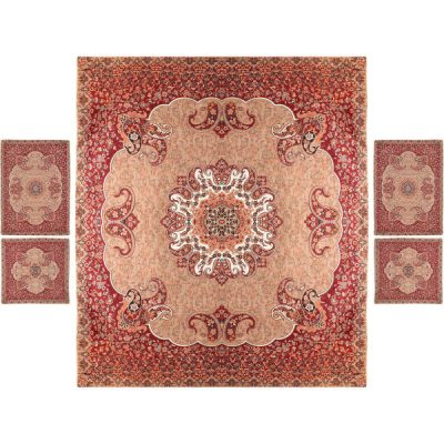 Persian Bedspread Set – Oriental Style Double Size with Termeh Fabric – Pink Laya