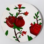 Decorative Pottery Plate Hand-Painted Anar