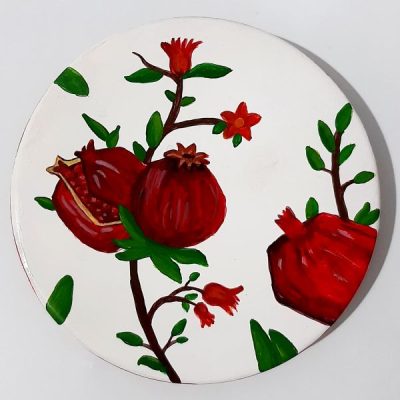 Decorative Pottery Plate Hand-Painted Anar