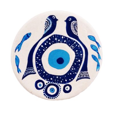 Decorative Pottery Plate Hand-Painted Bahrami