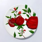 Decorative Pottery Plate Hand-Painted Pomegranate