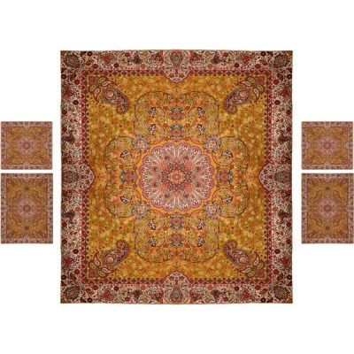 Persian Bedspread Set – Oriental Style Double Size with Termeh Fabric – Kebria