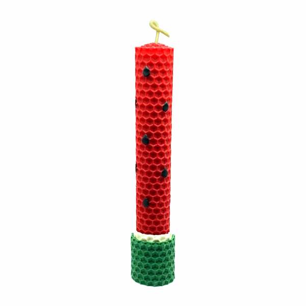 Persian Candle for Yalda Night - Beeswax Watermelon & Yalda
